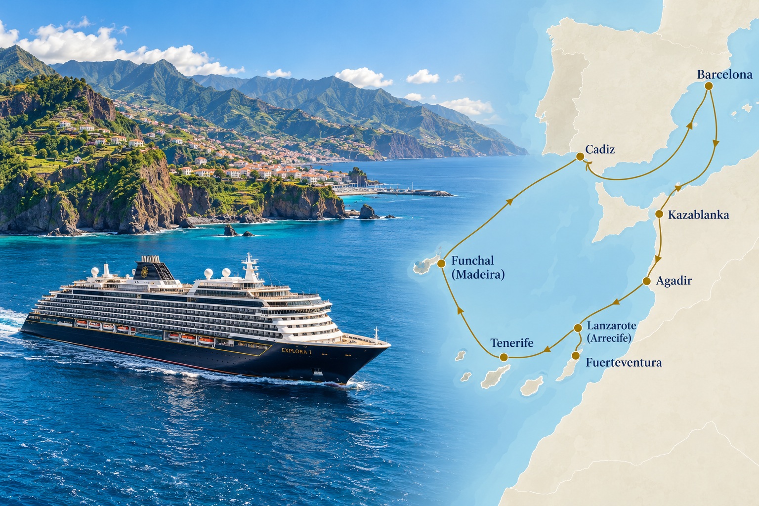 2023 YAPIMI 6* EXPLORA 1 ile KANARYA ADALARI & FAS & MADEIRA