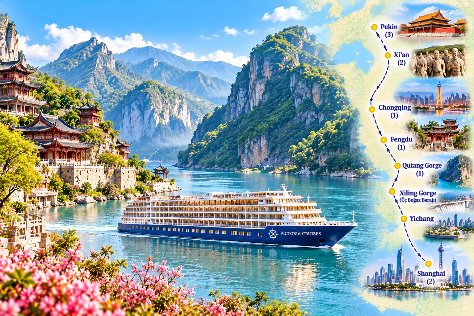 BAŞTAN BAŞA ÇİN & 5* DELUXE GEMİ ile YANGTZE NEHRİ