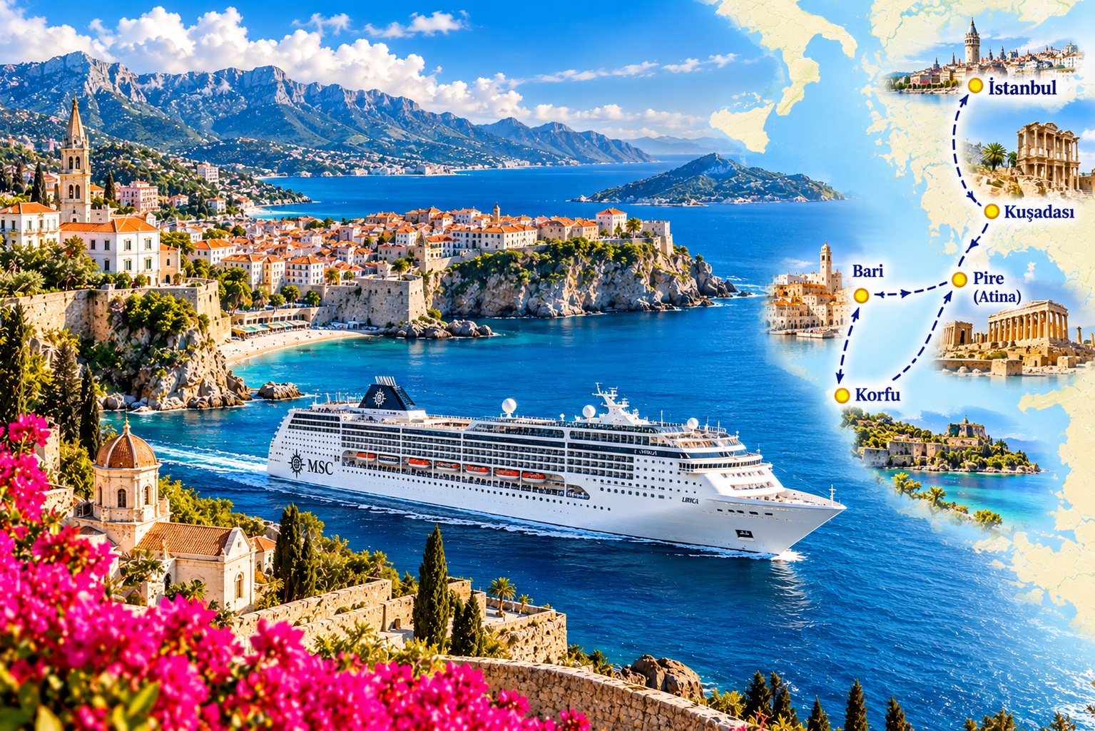 5* MSC LIRICA ile İSTANBUL GALATAPORT HAREKETLİ EGE & ADRİYATİK 