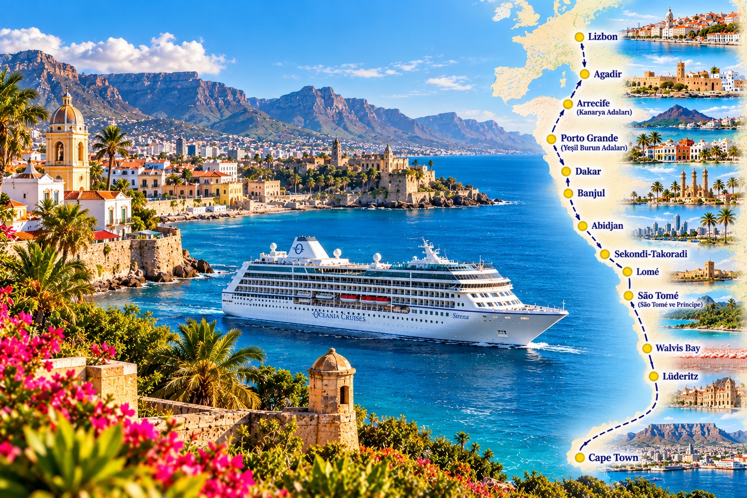 6* OCEANIA SIRENA İLE CAPE TOWN’DAN LİZBON’A BAŞTAN BAŞA BATI AFRİKA KIYILARI
